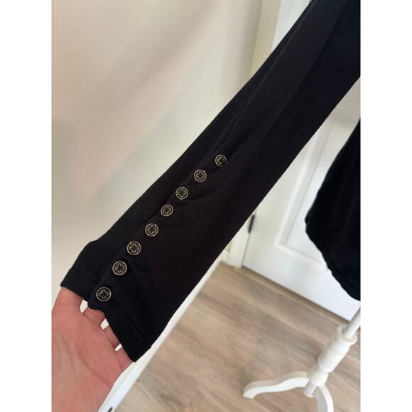 J. McLaughlin Large Black Long Sleeve Button Sweater Jamey Sweater - Picture 6 of 6